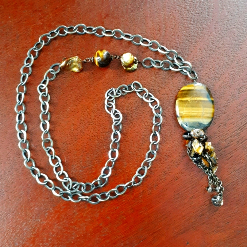 Tiger eye artizan one of a kind necklace